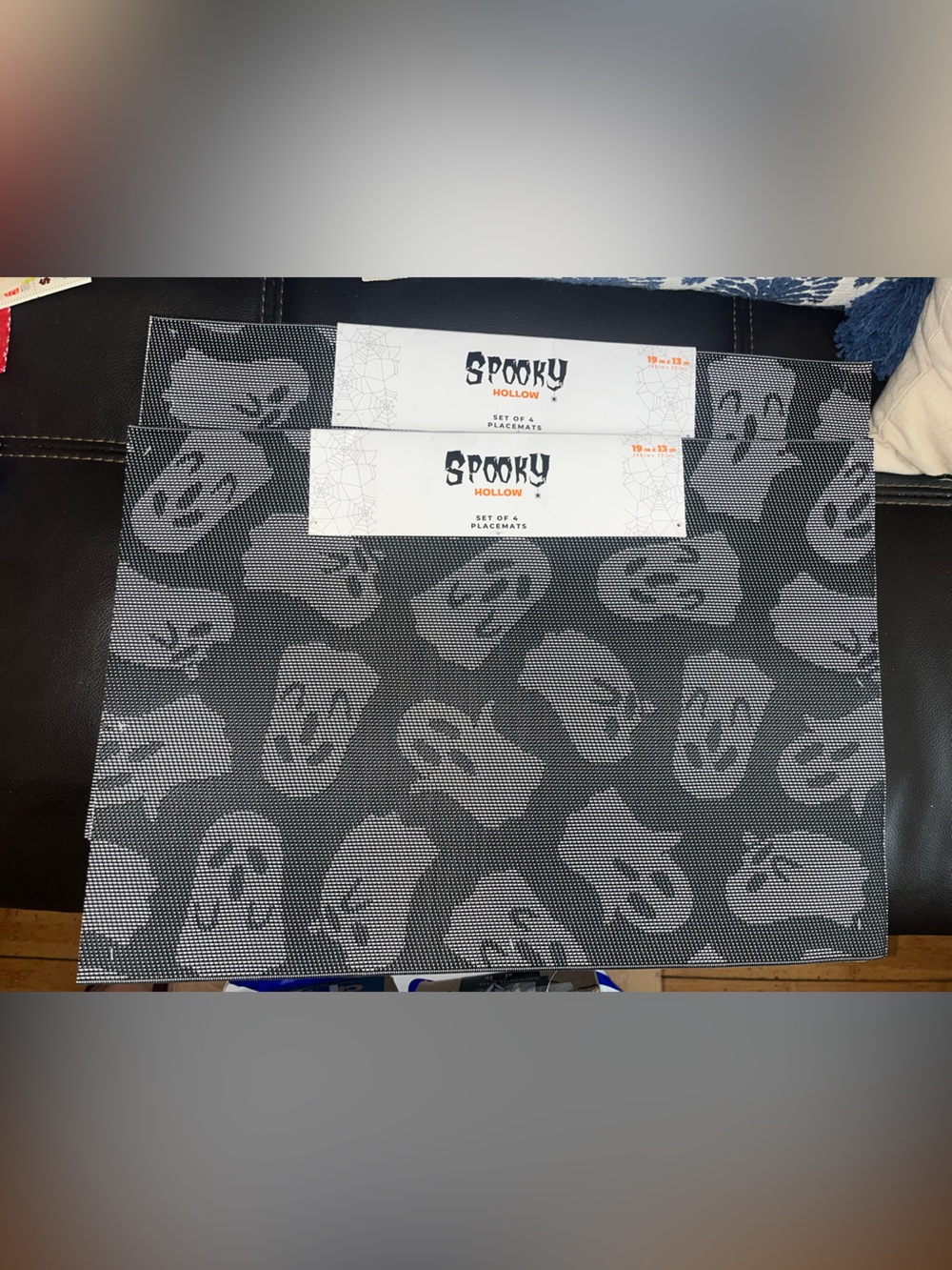 Halloween Spooky Ghosts Placemats 4 each - 8 Total in Bundle NEW NWT